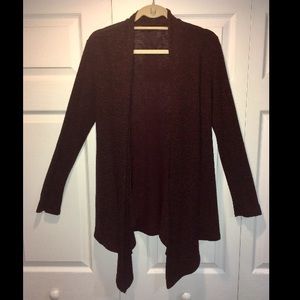 Maroon / Black Cardigan Sweater Light, but Warm